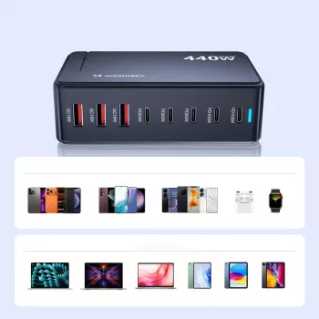 Wozinsky 240W GaN QC3 laadimisjaam - must