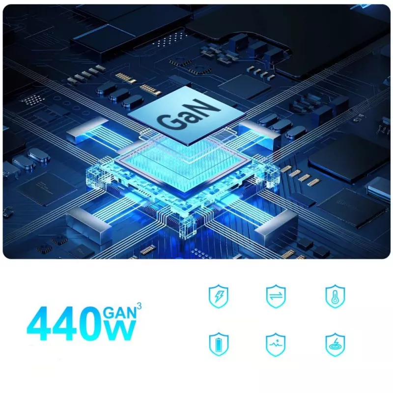 Wozinsky 240W GaN QC3 laadimisjaam - must