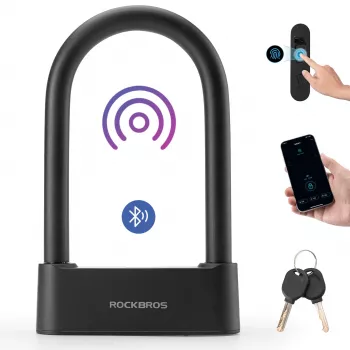 Rockbros SMART sõrmejälje- ja Bluetooth-rataslukk 100cm must