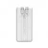 Powerbank Wozinsky WFC-15W 20000mAh 22.5W PD20W sisseehitatud Lightning ja USB-C kaablitega - Valge
