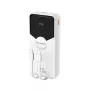 Powerbank Wozinsky WFC-15W 20000mAh 22.5W PD20W sisseehitatud Lightning ja USB-C kaablitega - Valge