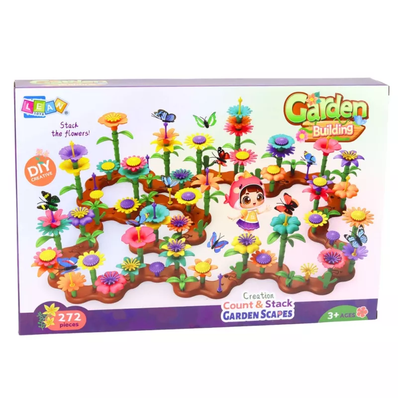 LEAN TOYS Ehitusklotside komplekt Loominguline Aed Lilled Taimed 3D 272 tk