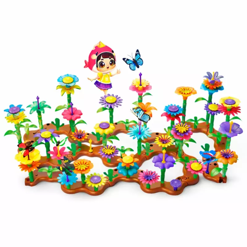 LEAN TOYS Ehitusklotside komplekt Loominguline Aed Lilled Taimed 3D 272 tk