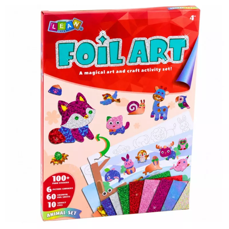 LEAN TOYS Creative Foil Art DIY Kit for Sticking with Glossy Foil - Flower Design
