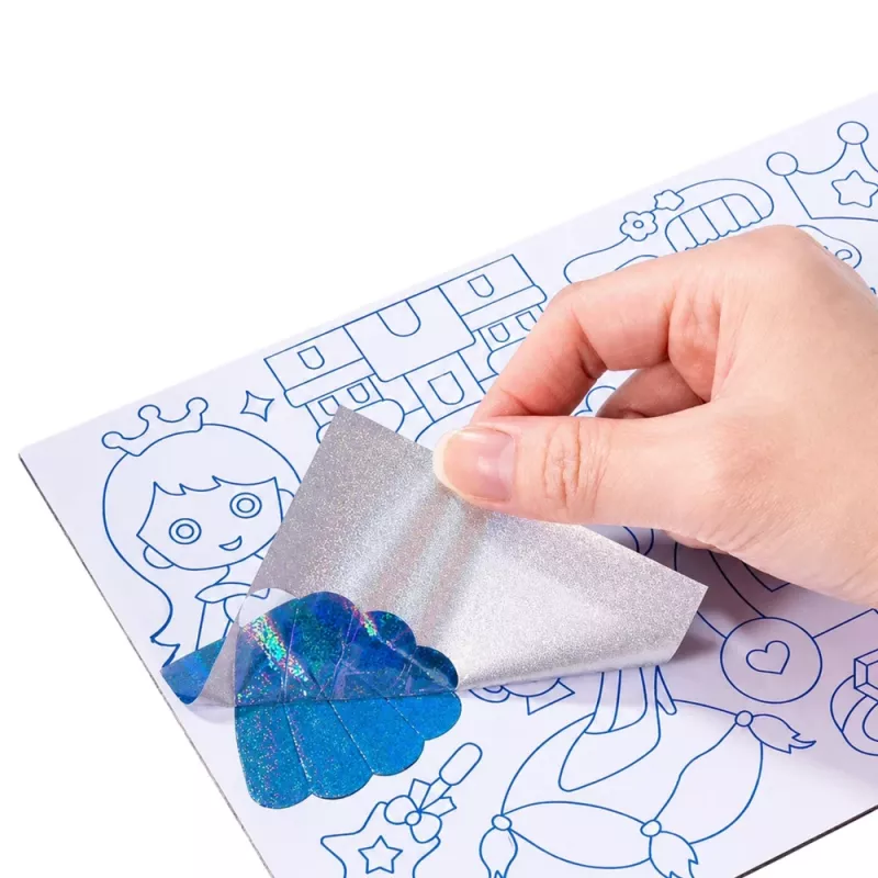 LEAN TOYS Creative Foil Art DIY Kit for Sticking with Glossy Foil - Flower Design