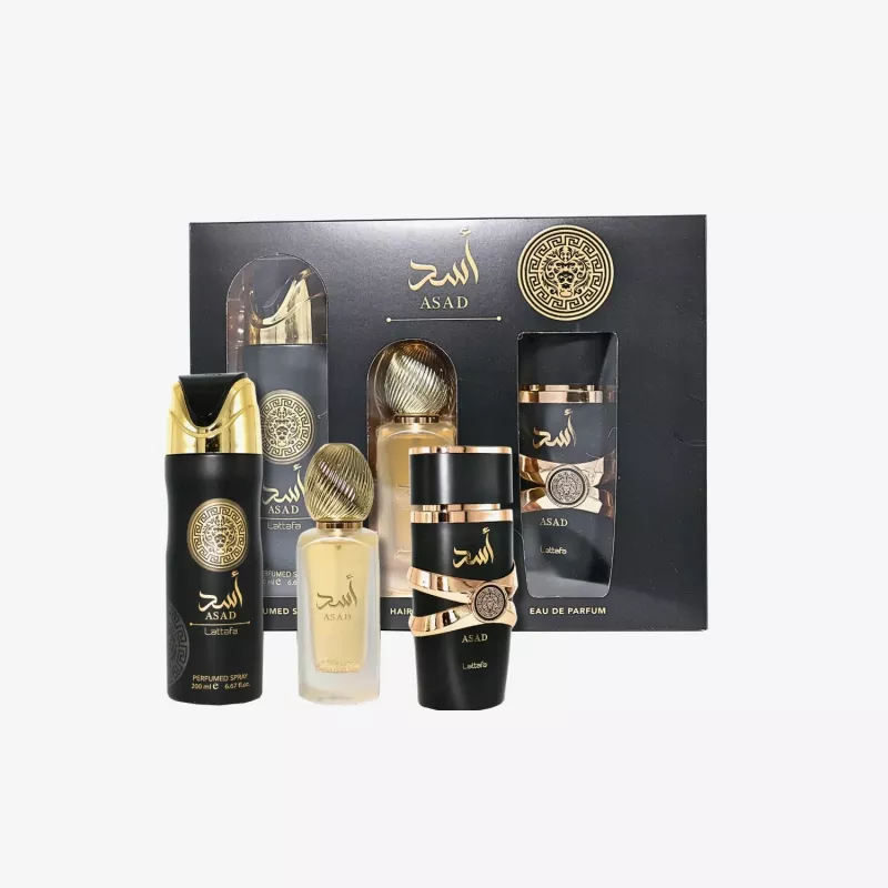 Lattafa Asad Eau de Parfum 100ml + Deodorant Spray 200ml + Air Freshener Spray 300ml kingikomplekt