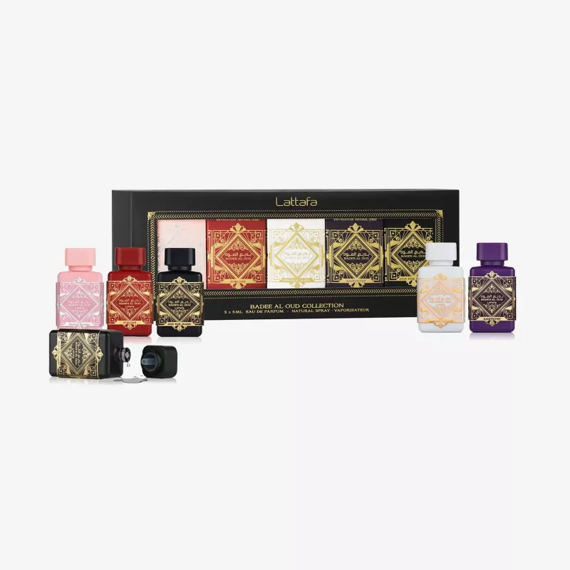 Lattafa Badee Al Oud Collection Sublime EDP Spray 5ml + Nobile Blush EDP Spray 5ml + Honor & Glory EDP Spray 5ml + Oud For Glory EDP Spray 5ml + Amethyste EDP Spray 5ml