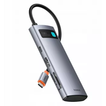 Baseus Metal Gleam 7-in-1 USB-C Hub HDMI 4K 60Hz 3x USB 3.0 USB-C PD SD microSD Grey