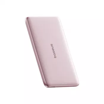 Baseus PicoGo AM41 Power Bank 5000mAh 20W Ultra-Slim MagSafe Compatible with Baseus Simple USB-C Cable 60W 30cm - Roosa
