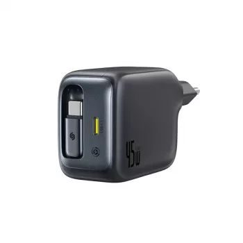 Baseus EnerCore CJ11 45W autolaadija USB-C pordi ja sissetõmmatava USB-C kaabliga - must