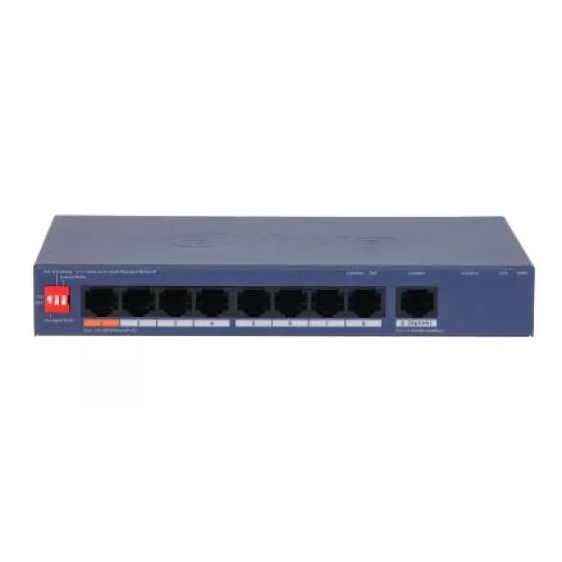 DAHUA CS4009-8ET1GT-60 Hallatav L2 lüliti 8 PoE pordi ja 1 Gigabit ühendusega, 60W PoE eelarvega