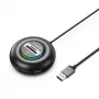 ORICO YXR4 RGB 4-Port USB-A 3.0 Hub with SD and MicroSD Card Reader, 1.8m Cable, Black