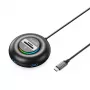 ORICO YXR5-C3 RGB 4-Port USB-A 3.0 Hub koos SD ja microSD kaardilugejaga, 1,8 m kaabel, must