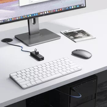 ORICO PW3UR25-U3 4-Port USB 3.0 Hub with 2.5G Ethernet Adapter, 1.8m Cable, Black
