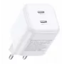 Ugreen GaN 45W 2xUSB-C seinälaadija - valge