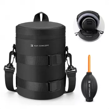 K&F Concept Waterproof Lens Pouch Large 19x12cm with Dust Blower Bulb KF13.202