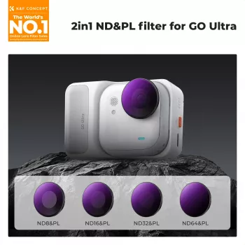 K&F Concept 4-osaline 2-in-1 ND/PL filtrite komplekt ND8/PL ND16/PL ND32/PL ND64/PL Insta360 GO Ultra jaoks, SKU.1673