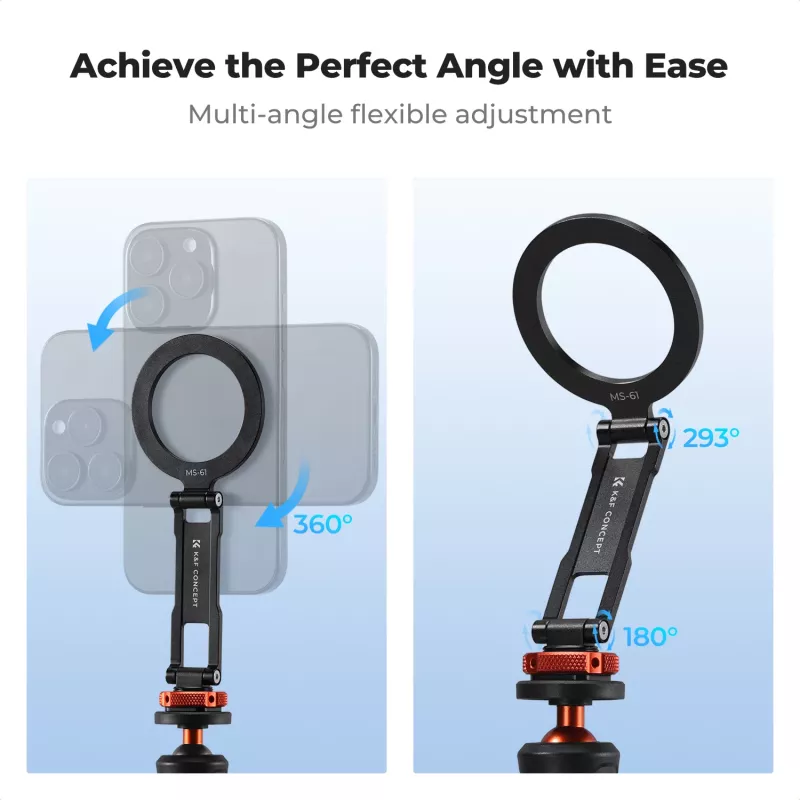 KF Magnetic MagSafe Phone Mount with 1/4 inch Thread and Cold Shoe - Black (KF31.196)