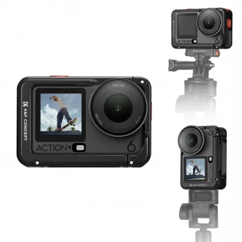 KF Frame Mount Camera Cage DJI Osmo Action 6 jaoks, Metall, Must, KF12.0026