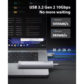 ORICO AXM2-G2 M.2 NVMe USB-C 10Gbps korpus - hall
