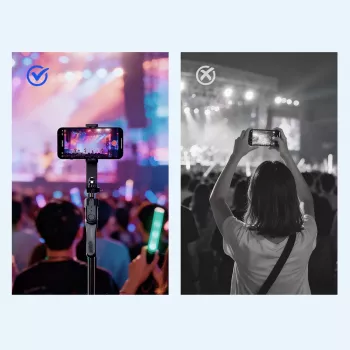 ORICO SPM215 Selfie Stick Tripod Bluetooth 5.2 kaugjuhtimispuldiga, 360° pöörlemine, 1/4-tolline statiivikinnitus, pikendus kuni 72 cm, must