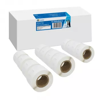 G&G Labels 12 x 130 Pieces for DYMO 99010 / S0722370 - 28mm x 89mm White Direct Thermal Labels