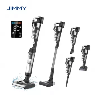 JIMMY PW11 Pro Max-B juhtmeta tolmuimeja ja põrandapesija, 460 W, 21,6 V, 40-80 min tööaeg, must/hõbe