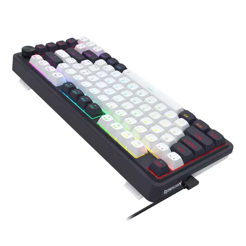 Redragon Ucal Magnetic K673WB-RGB-M 75% Tri-Mode mehaaniline mänguklaviatuur, valge/must