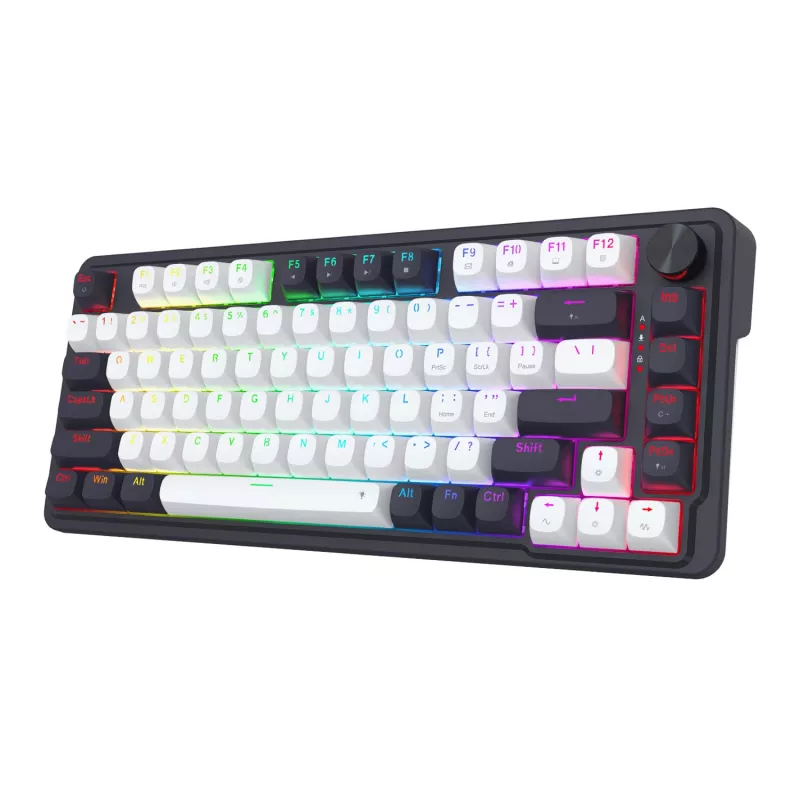 Redragon Ucal Magnetic K673WB-RGB-M 75% Tri-Mode mehaaniline mänguklaviatuur, valge/must