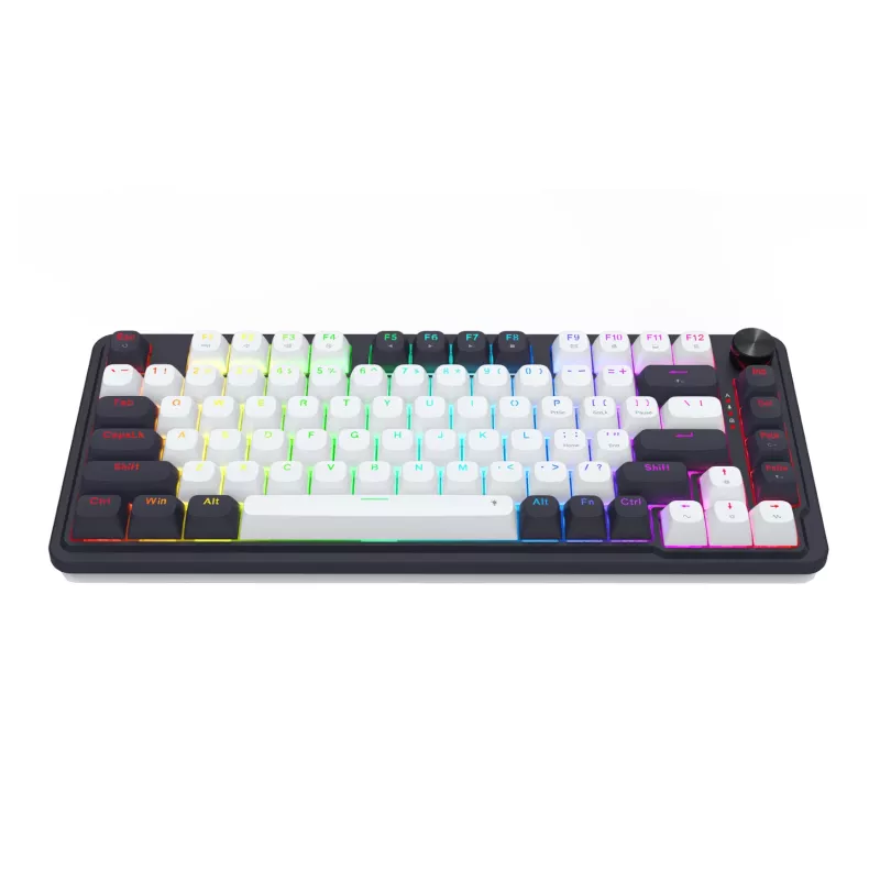 Redragon Ucal Magnetic K673WB-RGB-M 75% Tri-Mode mehaaniline mänguklaviatuur, valge/must