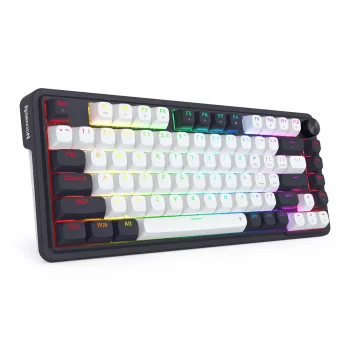 Redragon Ucal Magnetic K673WB-RGB-M 75% Tri-Mode mehaaniline mänguklaviatuur, valge/must