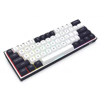 Redragon ALCOR QMK K717WB-RGB-PRO mehaaniline klaviatuur, 75% paigutus, kolm režiimi, vahetatavad lülitid, valge/must