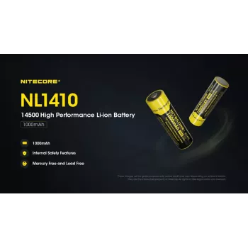 Nitecore NL1410 14500 1000mAh Li-ion laetav aku