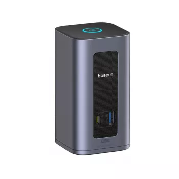 Baseus Nomos NU1 Air Spacemate 12-in-1 USB-C dokkimisjaam, 2x HDMI 4K@60Hz, 2x DP 4K@60Hz, 2x USB-C, 2x USB-A 5Gbps, 2x USB-A 2.0, RJ45 Gigabit Ethernet, hall