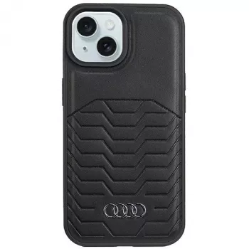 Audi sünteetilisest nahast MagSafe kõva ümbris iPhone 15 Plus / 14 Plus 6.7 inch jaoks - must