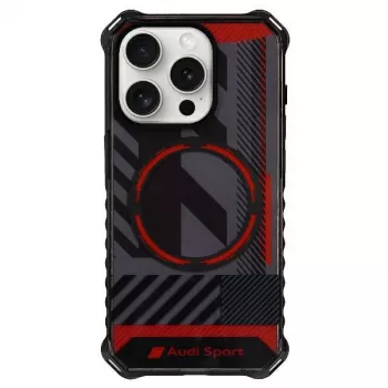 Audi IML Sport MagSafe Case for iPhone 15 Pro Max 6.7 inch Black Hardcase