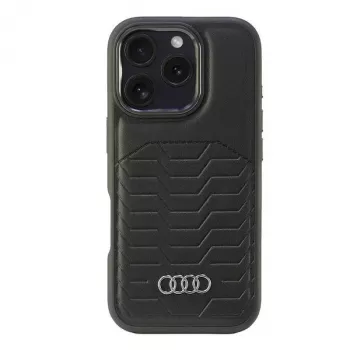 Audi Synthetic Leather MagSafe iPhone 16 Pro 6.3 Black Hardcase