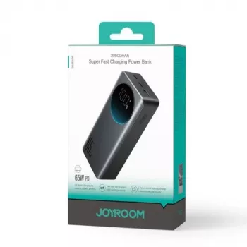 Joyroom JR-PBF05 Pro Power Bank 30000mAh 65W digitaalse ekraaniga 2x USB-C 1x USB-A - Must