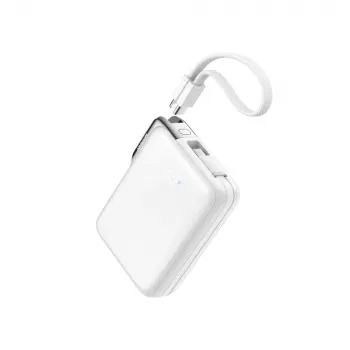 Joyroom JR-PBF27 Pro Power Bank 10000mAh 30W sisseehitatud USB-C kaabli ja täiendava kahesuunalise USB-C–Lightning kaabliga – valge