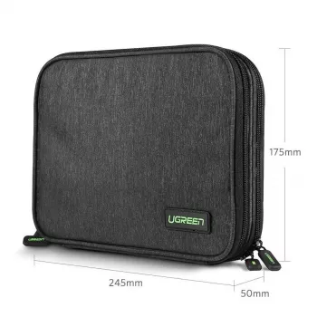 UGREEN Elektroonikakorraldaja kõvakettale HDD SSD telefonikaablitele tarvikutele 24,5 x 17,5 x 5 cm Hall (50147 LP149)