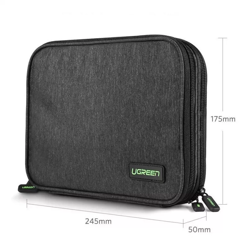 UGREEN Elektroonikakorraldaja kõvakettale HDD SSD telefonikaablitele tarvikutele 24,5 x 17,5 x 5 cm Hall (50147 LP149)