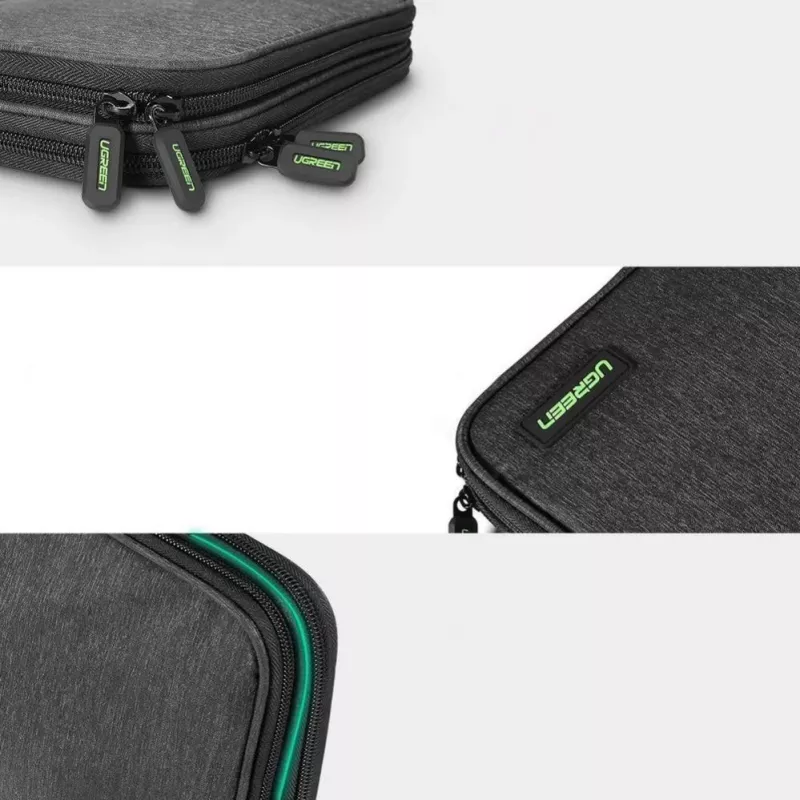 UGREEN Elektroonikakorraldaja kõvakettale HDD SSD telefonikaablitele tarvikutele 24,5 x 17,5 x 5 cm Hall (50147 LP149)