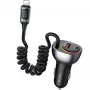 USAMS C37 Autolaadija 60W 1xUSB-A + 1xUSB-C PD+QC Kiirlaadimine Lightning-kaabliga 30W Must CC193CC01 (US-CC193)