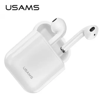 USAMS LU Series True Wireless Stereo Bluetooth 5.0 kõrvaklapid laadimiskarbiga, valge, BHULU01 (US-LU001)