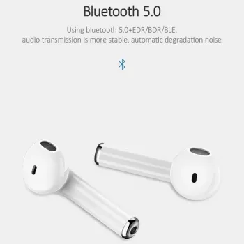 USAMS LU Series True Wireless Stereo Bluetooth 5.0 kõrvaklapid laadimiskarbiga, valge, BHULU01 (US-LU001)