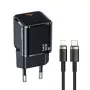 USAMS T45 30W PD3.0 USB-C kiirlaadija koos U63 USB-C–Lightning kaabliga, must, UXTZH01