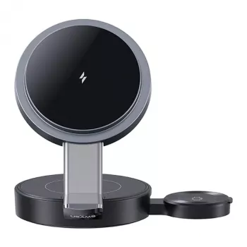 USAMS Foldable 3-in-1 Wireless Charging Station 15W for Phone/Apple Watch/Earbuds CD234WXC01 (US-CD234)