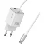 USAMS 30W GaN kiirlaadija USB-C kaabliga (must)