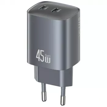 USAMS CC305 T66 45W GaN seinadapter 2x USB-C, tarnish