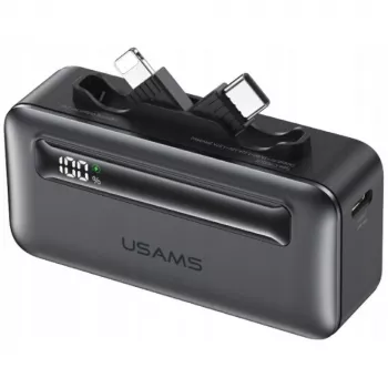 Powerbank USAMS XB-Series CD233 5000mAh PD 20W with USB-C / Lightning Cable Silver